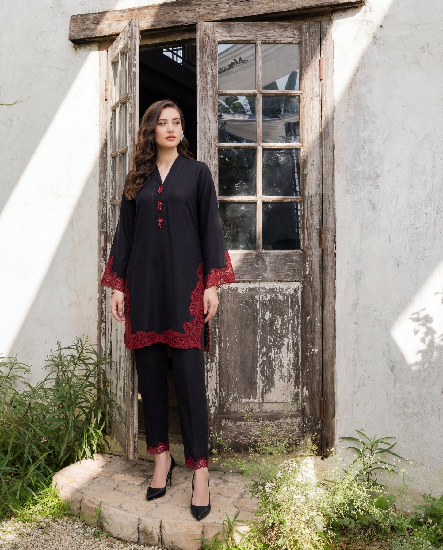 Shaahnoor Premium Women’s Kurta Set – Embroidered 2 Piece Outfit