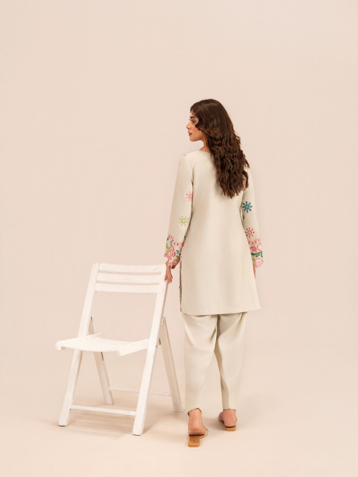 Embroidered Dhanak Fabric Kurta Set for Women