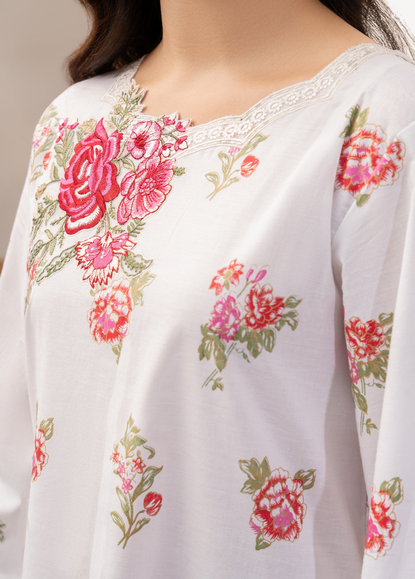Women’s White Linen Kurta 3 Piece Suit - Ellyse Linen