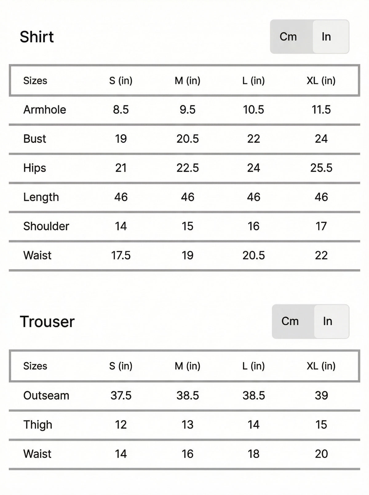 Size chart for Rose Pink Women’s Embroidered Long Kurta Set